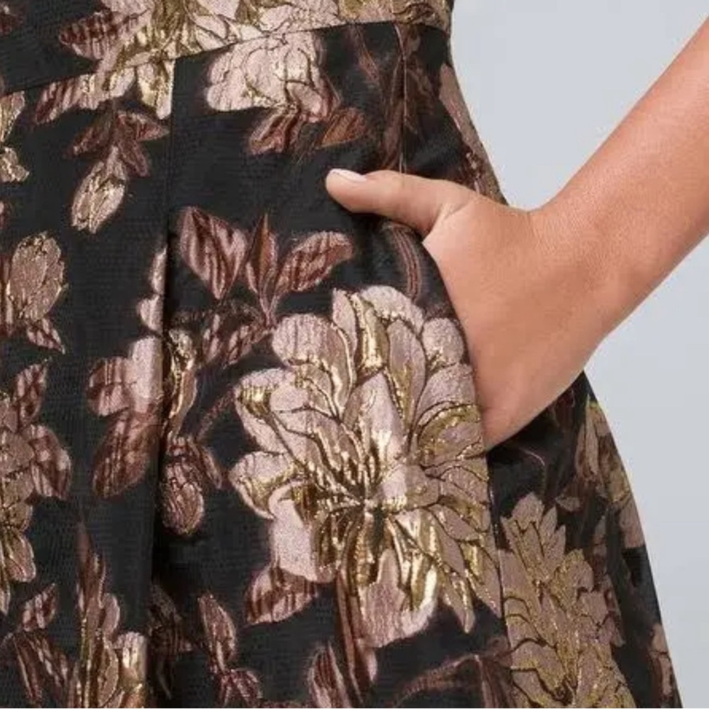White House Black Market Fit & Flare Jacquard Floral Dress 2P NWT - Picture 3 of 16